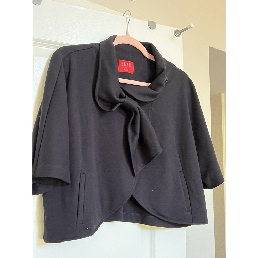 Elle Black Jacket Bow Accent Very 1960s Size Large